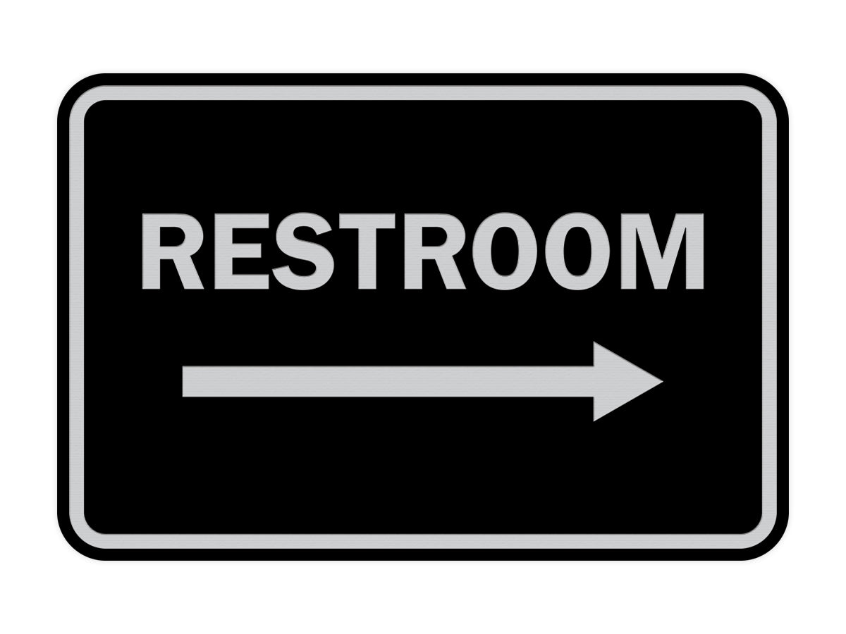 Signs ByLITA Classic Framed Restroom Directional Right Arrow