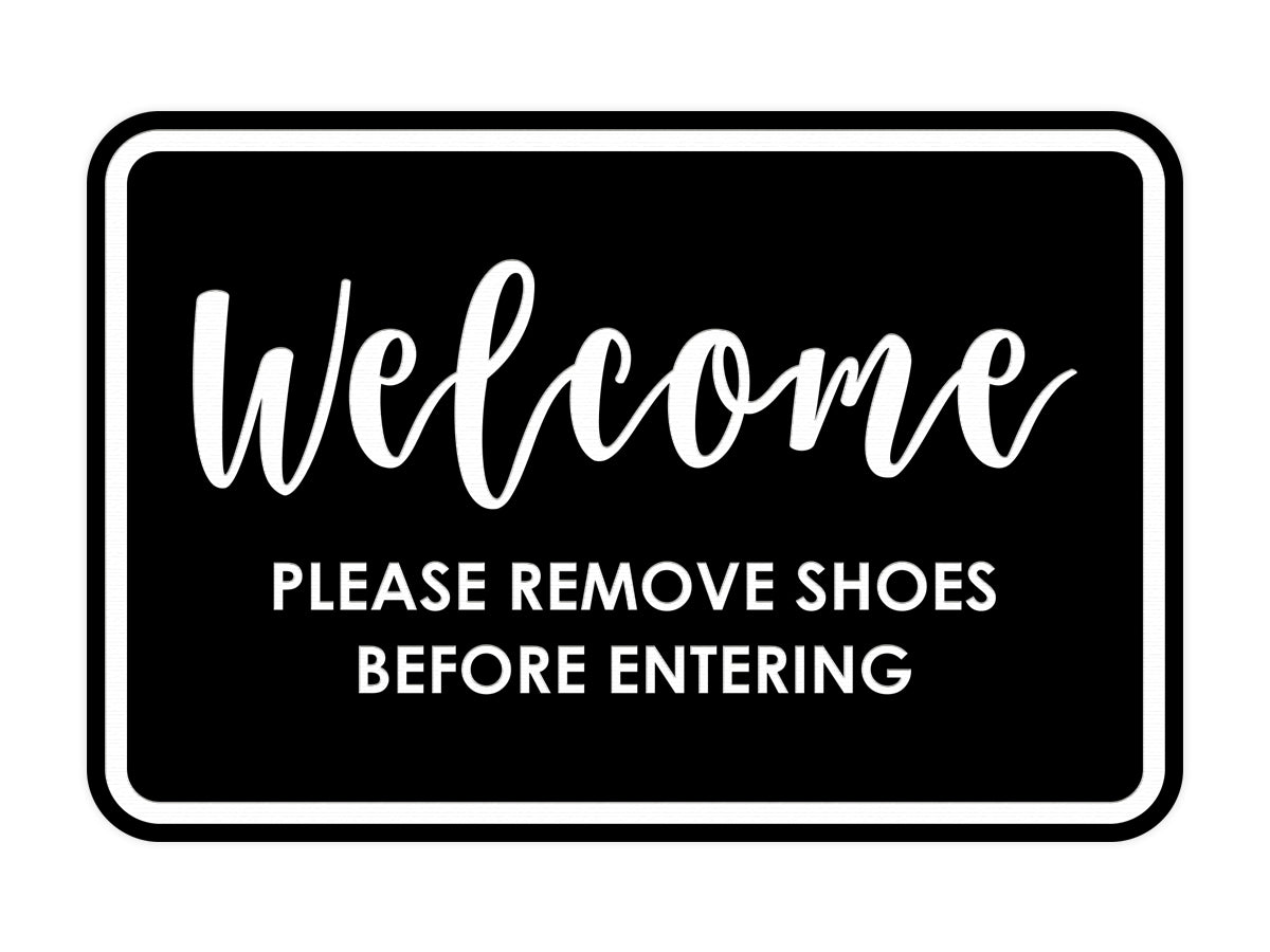 Signs ByLITA Classic Framed Welcome please remove shoes before entering