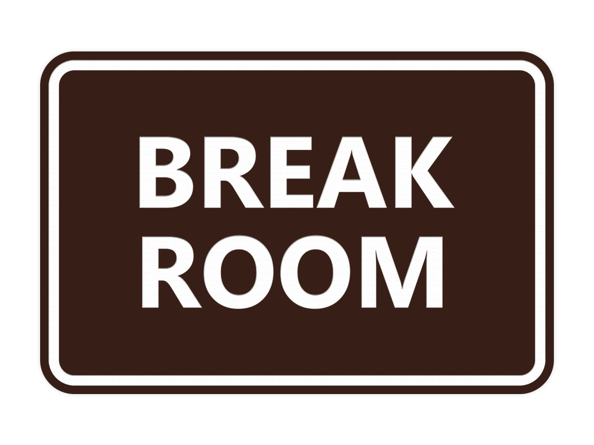 Signs ByLITA Classic Framed Break Room Sign