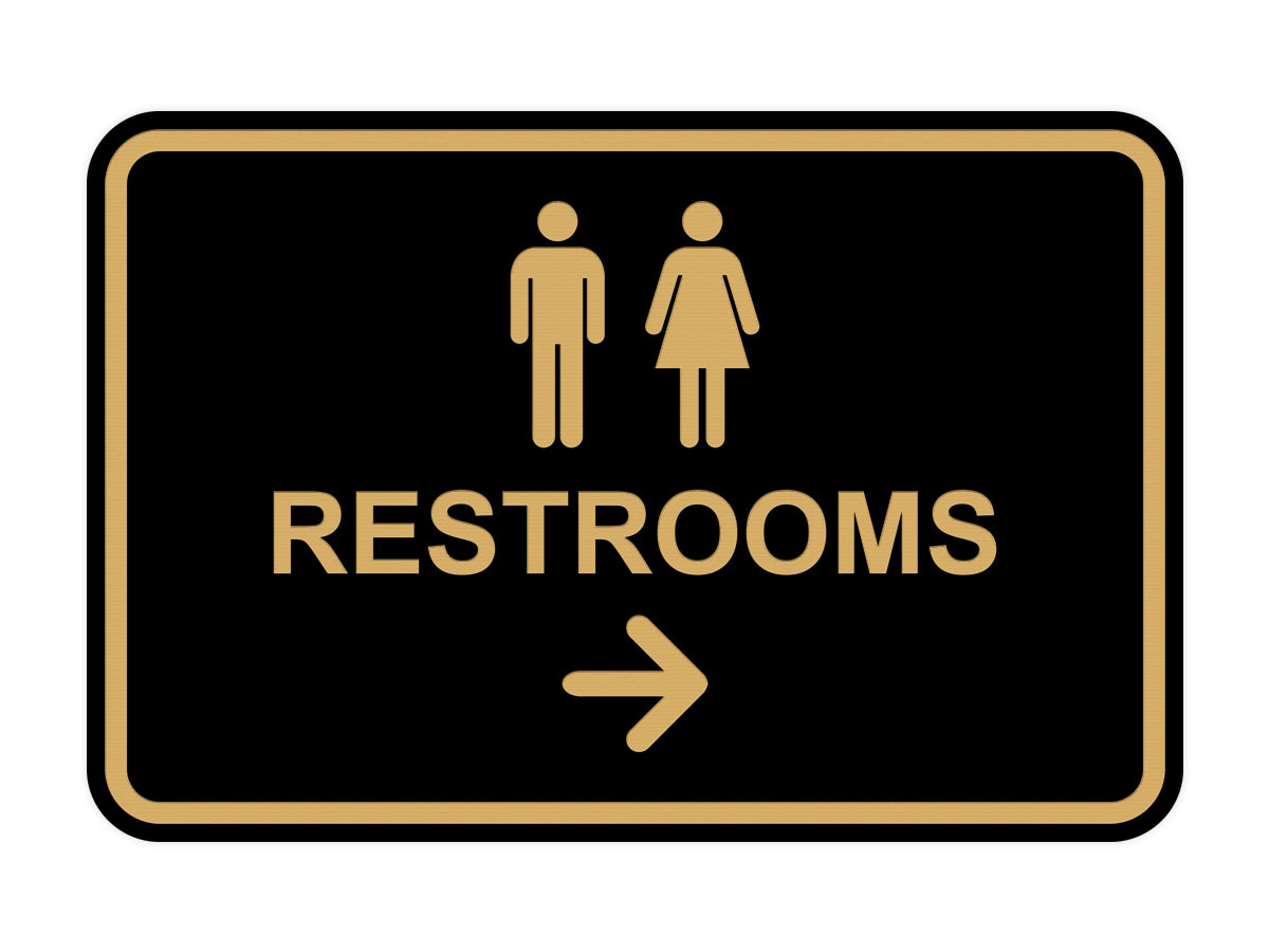 Signs ByLITA Classic Framed Restrooms Right Arrow Sign