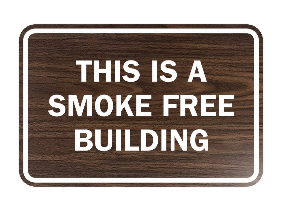 Signs ByLITA Classic Framed This is a Smoke Free Building Sign