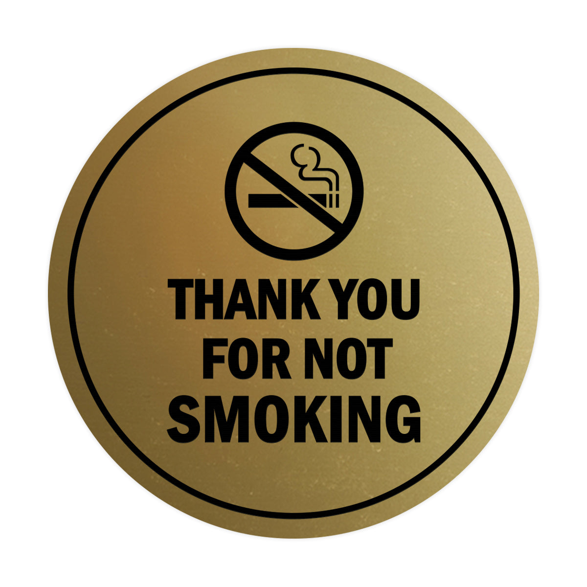 Signs ByLITA Circle Thank you for not smoking Sign with Adhesive Tape, Mounts On Any Surface, Weather Resistant, Indoor/Outdoor Use