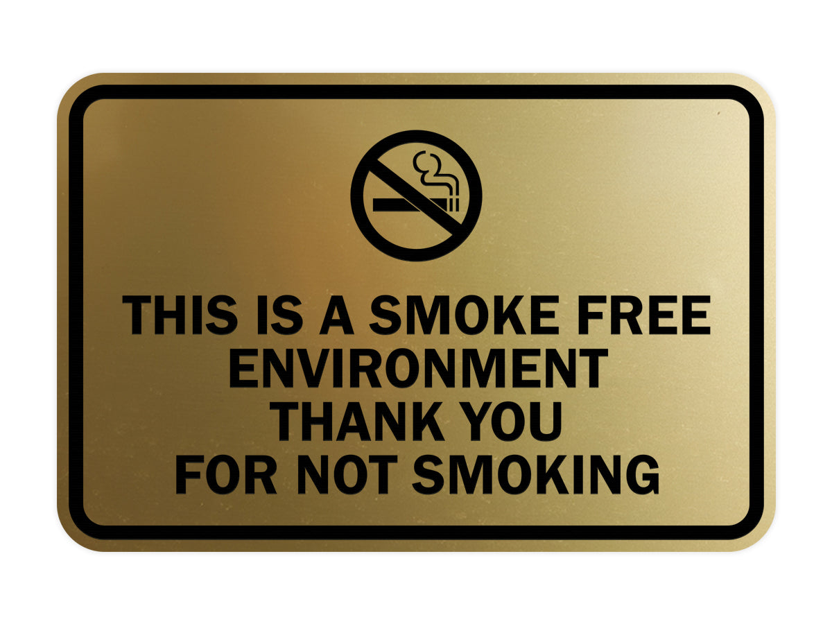 Signs ByLITA Classic Framed This is a Smoke Free Env Thank you for not smoking Sign