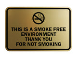 Signs ByLITA Classic Framed This is a Smoke Free Env Thank you for not smoking Sign