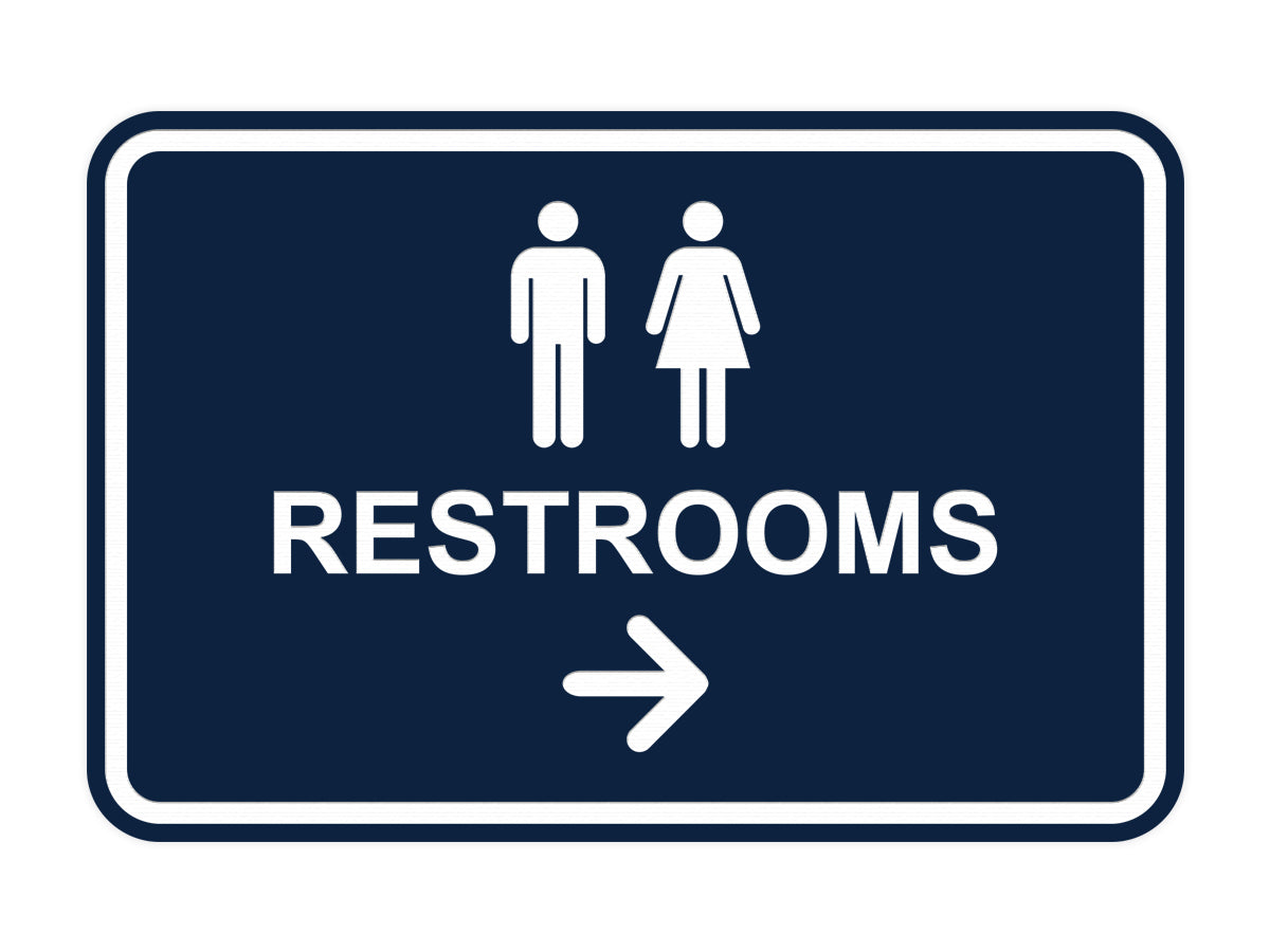 Signs ByLITA Classic Framed Restrooms Right Arrow Sign