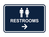 Signs ByLITA Classic Framed Restrooms Right Arrow Sign