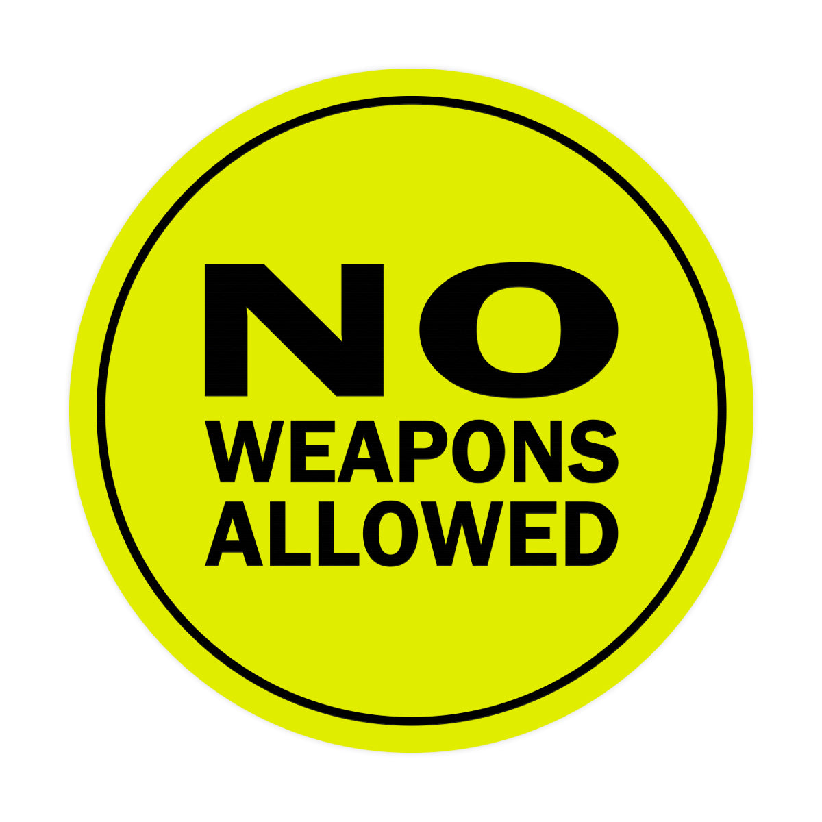 Signs ByLITA Circle No Weapons Allowed Sign