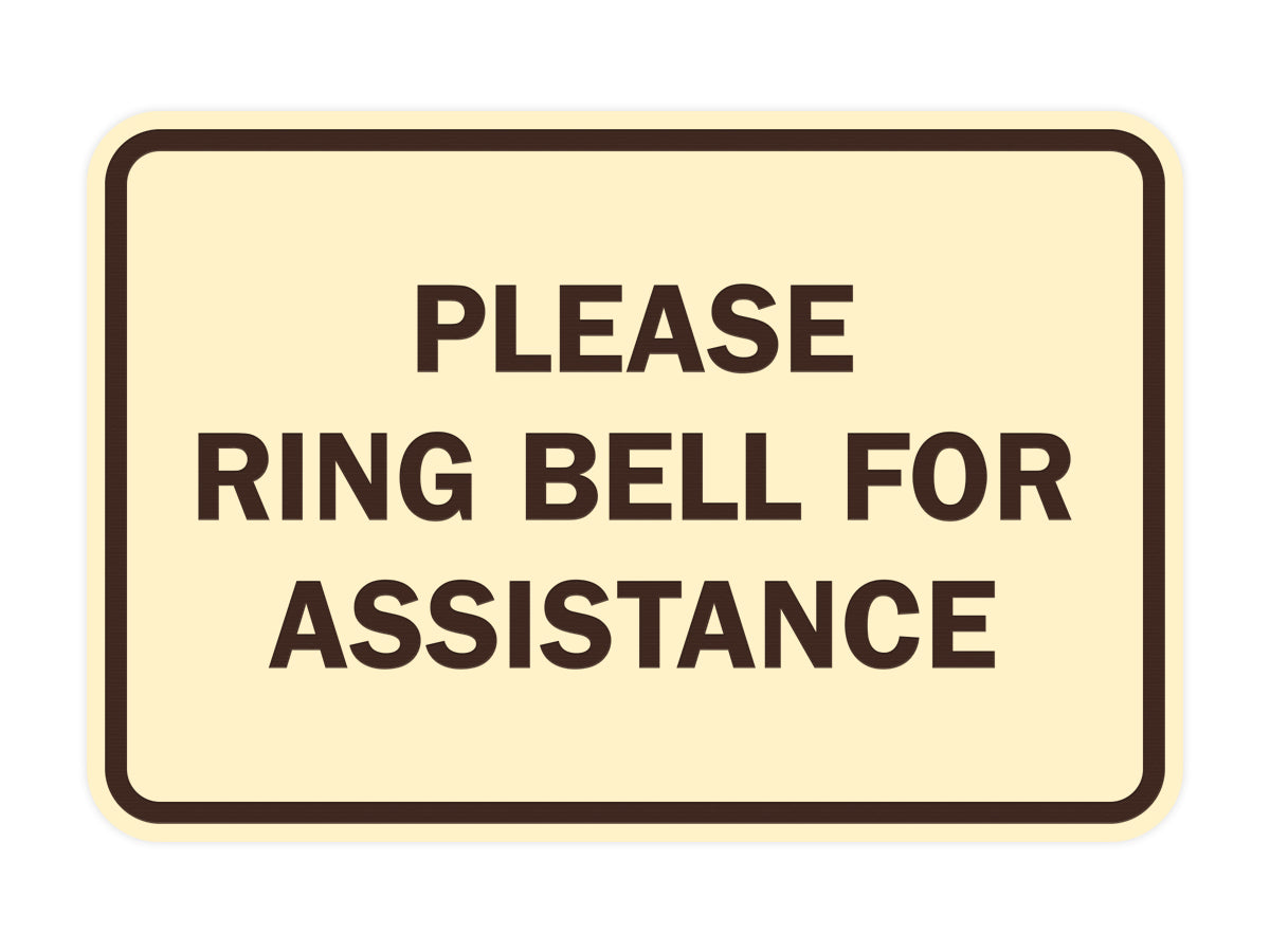 Signs ByLITA Classic Framed Please Ring Bell For Assistance Sign
