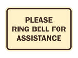 Signs ByLITA Classic Framed Please Ring Bell For Assistance Sign