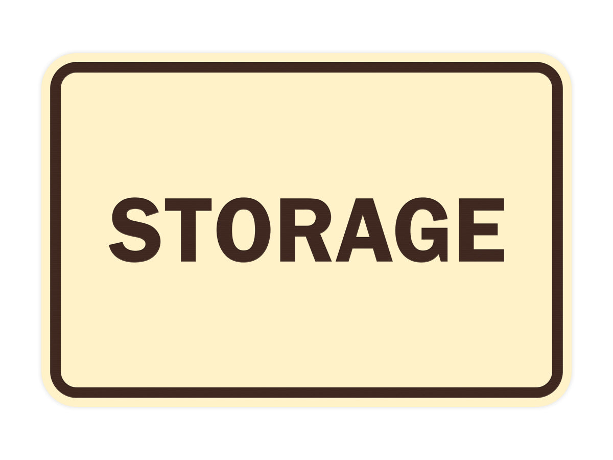 Ivory / Dark Brown Signs ByLITA Classic Framed Storage Sign