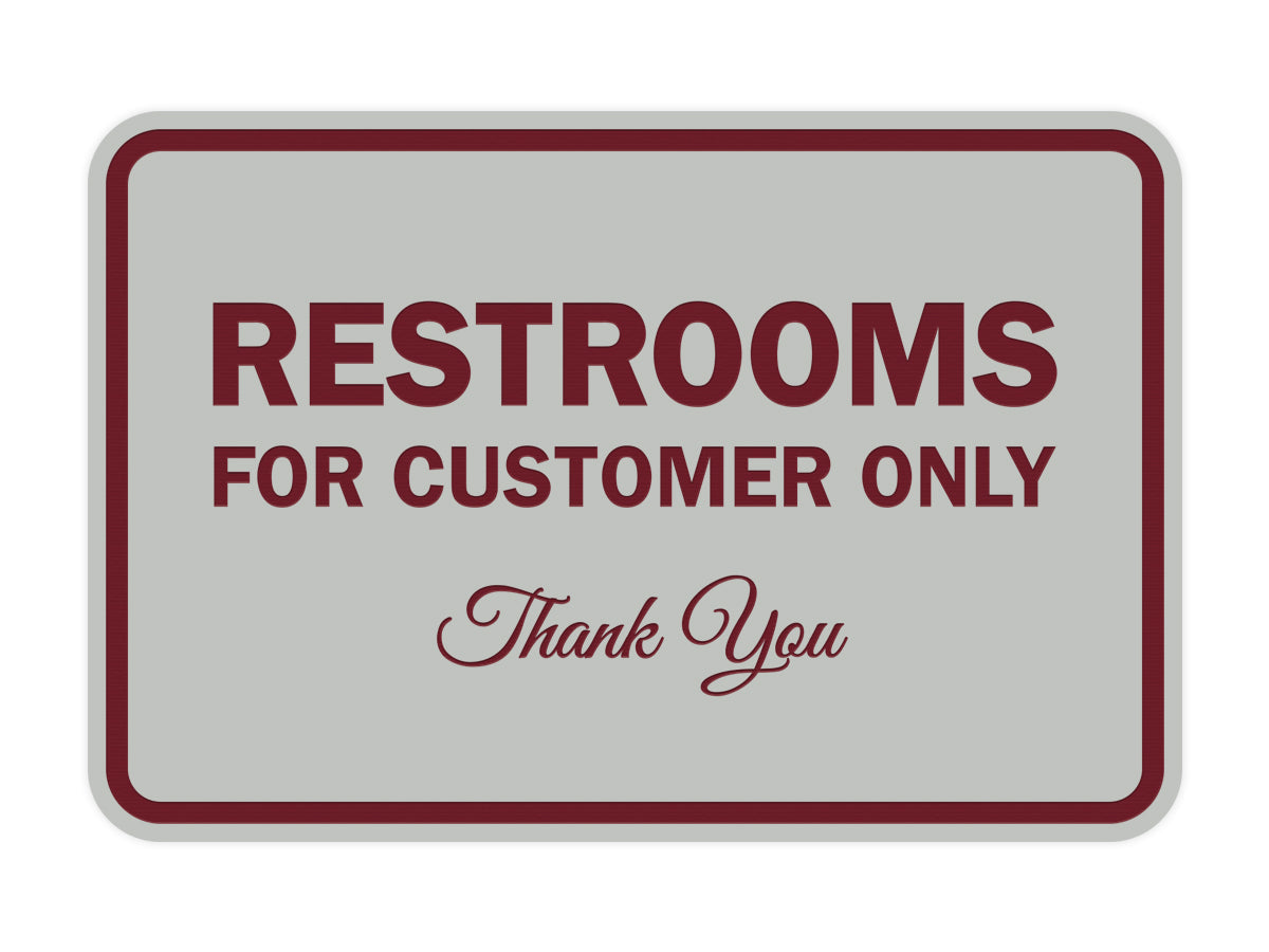 Signs ByLITA Classic Framed Restroom for customers Sign