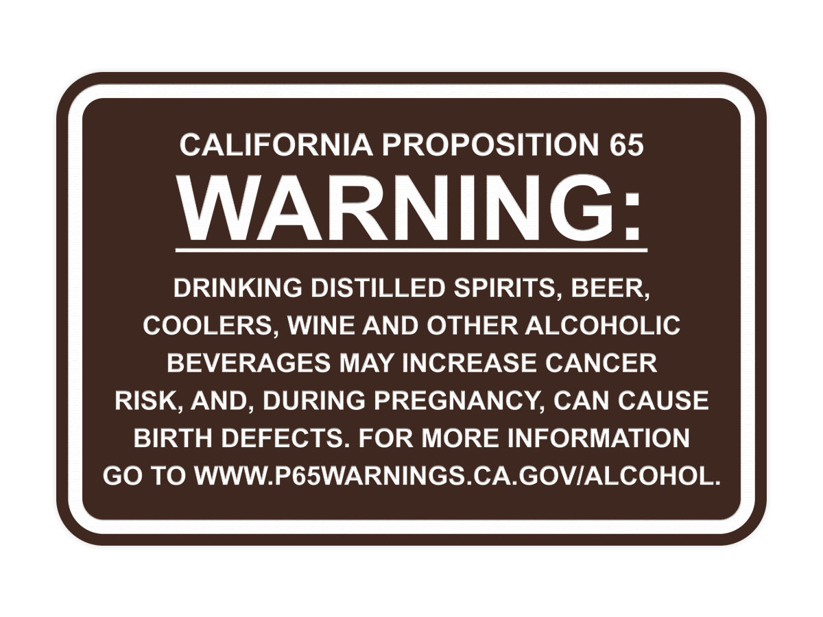 Signs ByLITA Classic Framed California Proposition 65 Sign Alcoholic Beverages