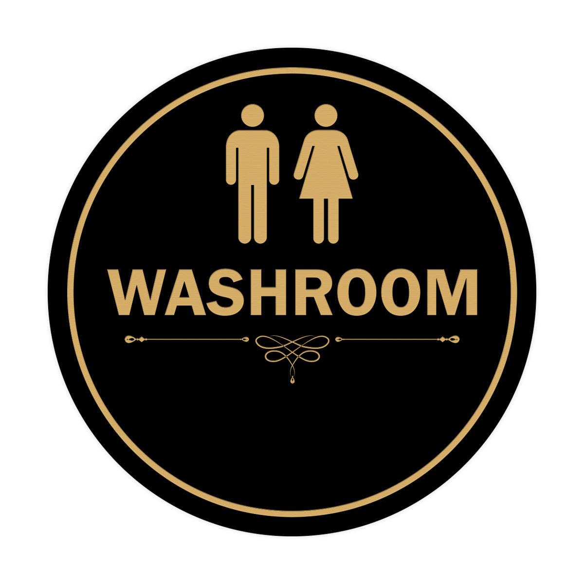 Signs ByLITA Circle Washroom Sign