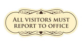 Signs ByLITA Designer All Visitors Must Report to Office Sign