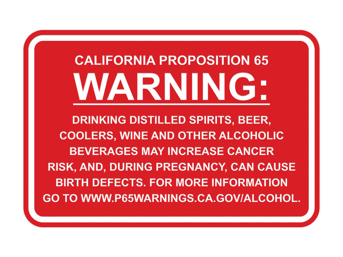 Signs ByLITA Classic Framed California Proposition 65 Sign Alcoholic Beverages