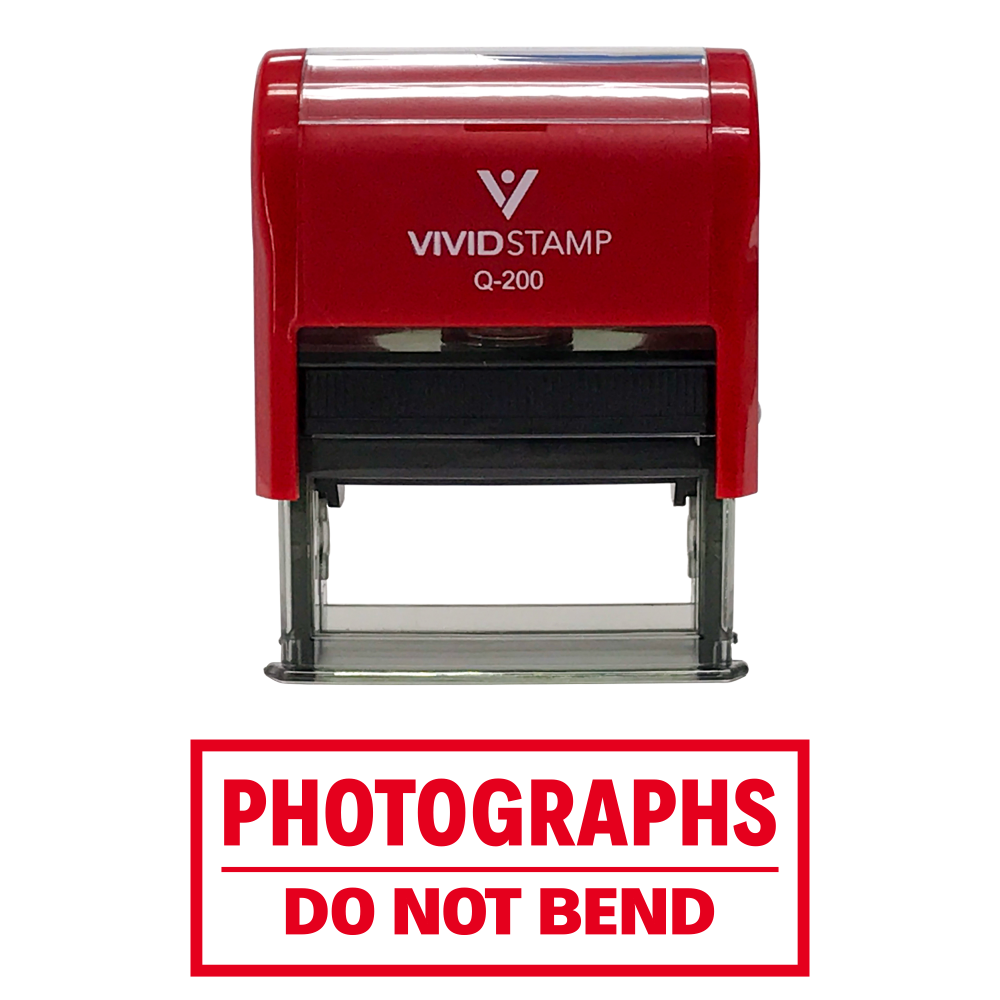 Photographs Do Not Bend Self Inking Rubber Stamp