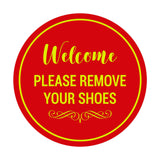 Signs ByLITA Circle Welcome Please Remove Your Shoes Sign