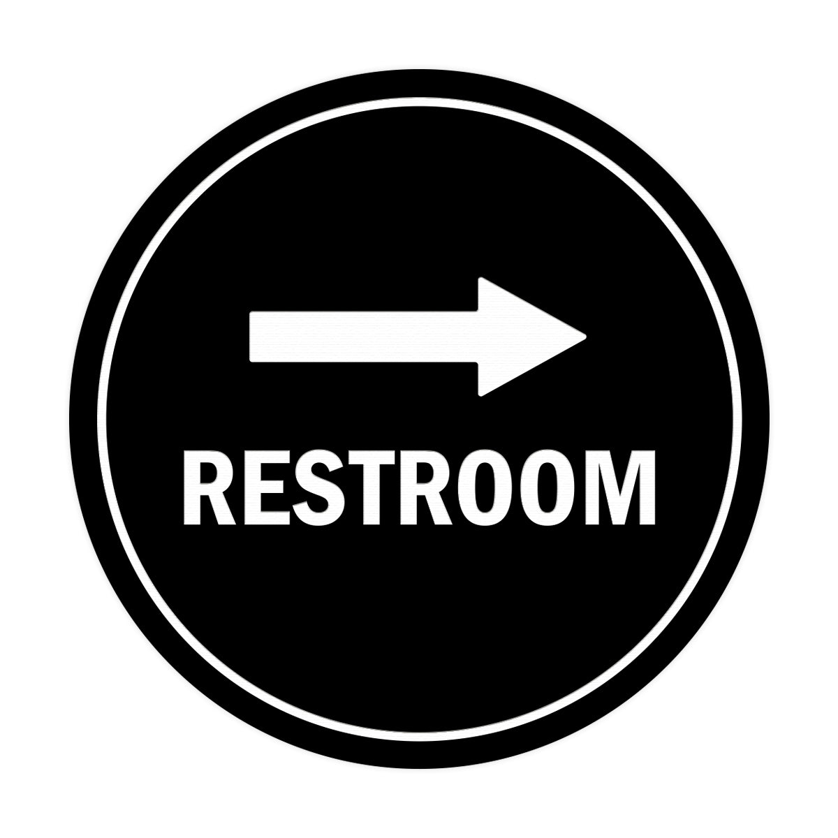 Signs ByLITA Circle Restroom Right Arrow Sign
