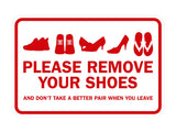 Signs ByLITA Classic Framed Please Remove Your Shoes Sign