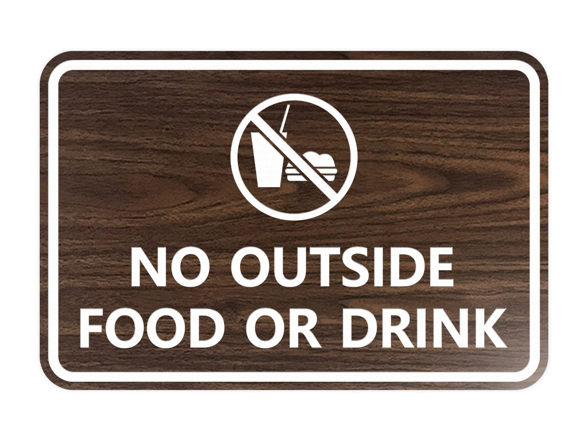 Signs ByLITA Classic Framed No outside food or drink Sign