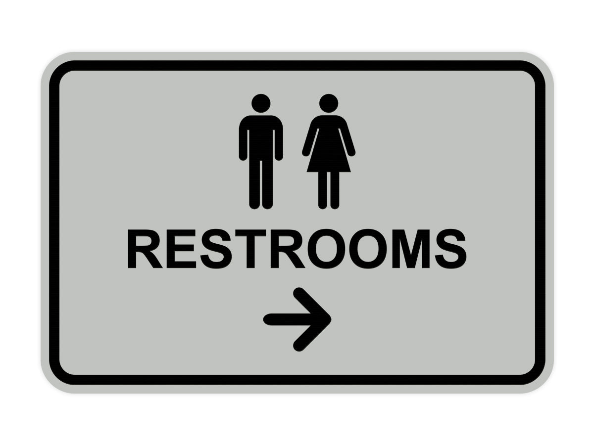 Signs ByLITA Classic Framed Restrooms Right Arrow Sign