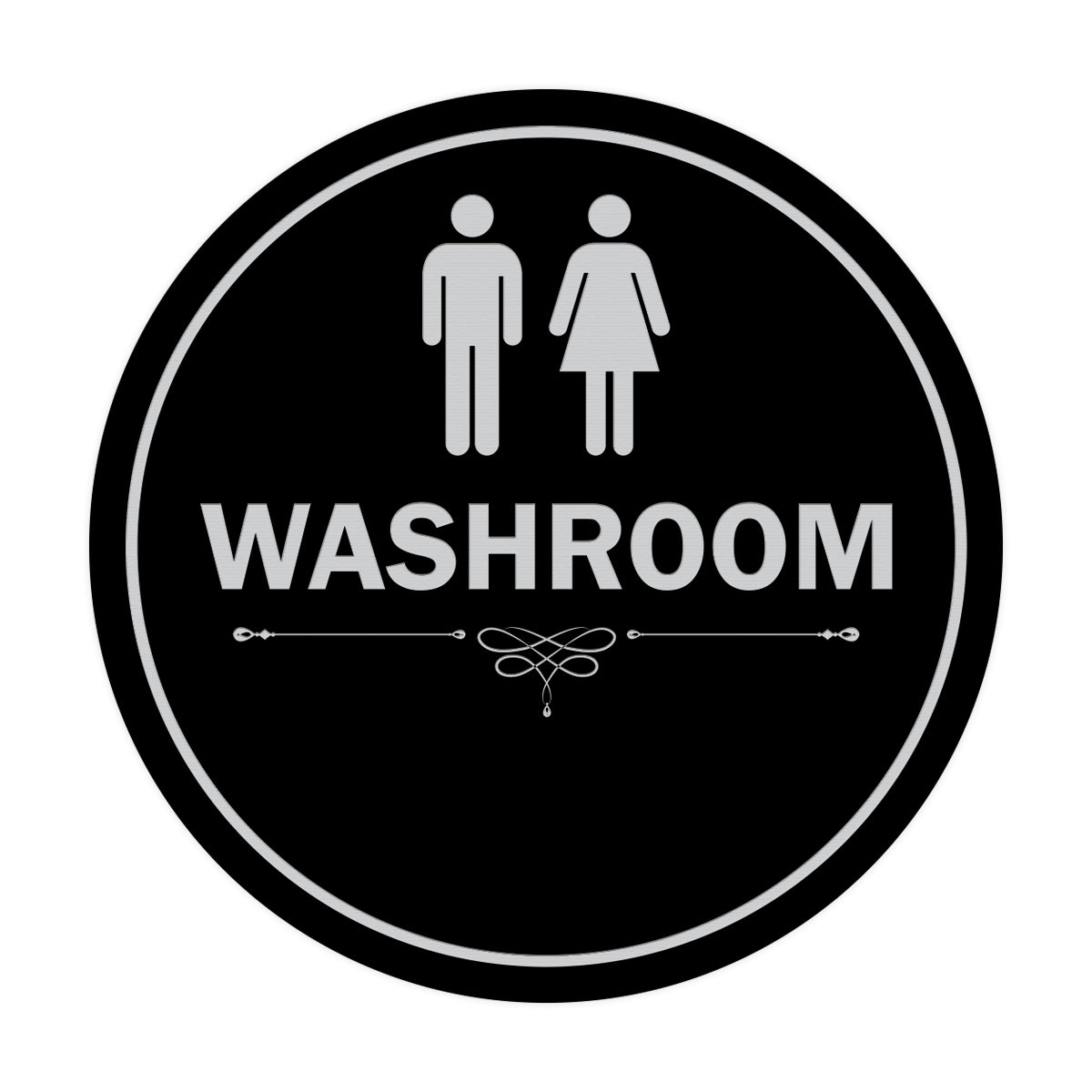 Signs ByLITA Circle Washroom Sign