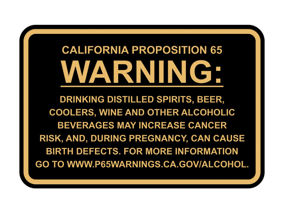 Signs ByLITA Classic Framed California Proposition 65 Sign Alcoholic Beverages