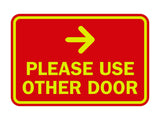 Signs ByLITA Classic Framed Please Use Other Door Right Arrow Sign