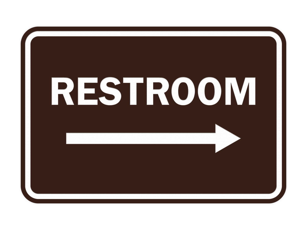 Signs ByLITA Classic Framed Restroom Directional Right Arrow