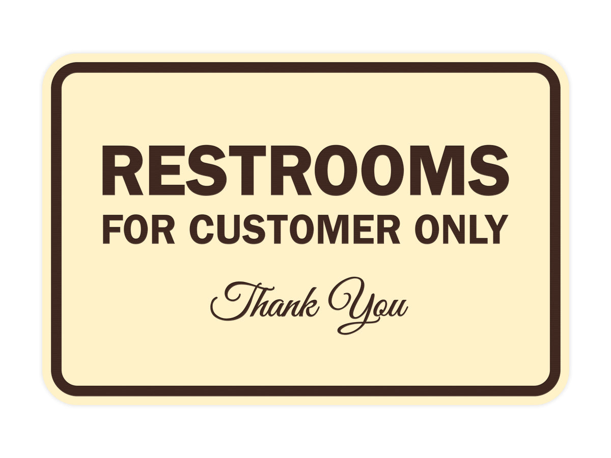 Signs ByLITA Classic Framed Restroom for customers Sign