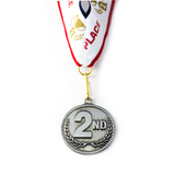 2nd Place High Relief Silver Medal Award - Includes Ribbon