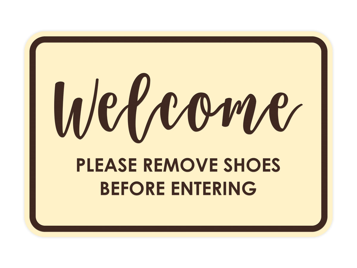 Signs ByLITA Classic Framed Welcome please remove shoes before entering