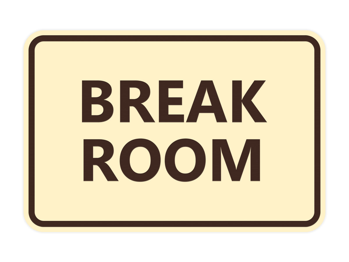 Signs ByLITA Classic Framed Break Room Sign