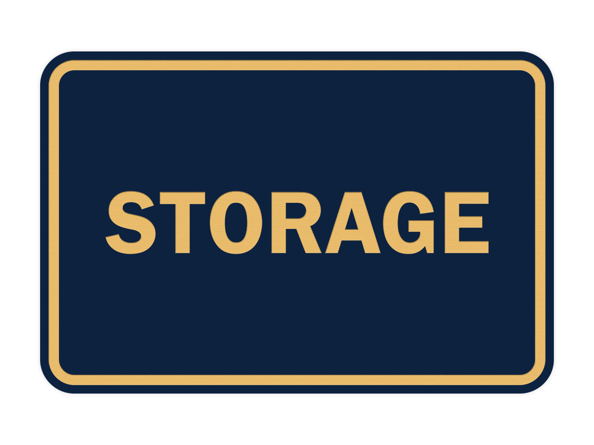 Navy Blue / Gold Signs ByLITA Classic Framed Storage Sign