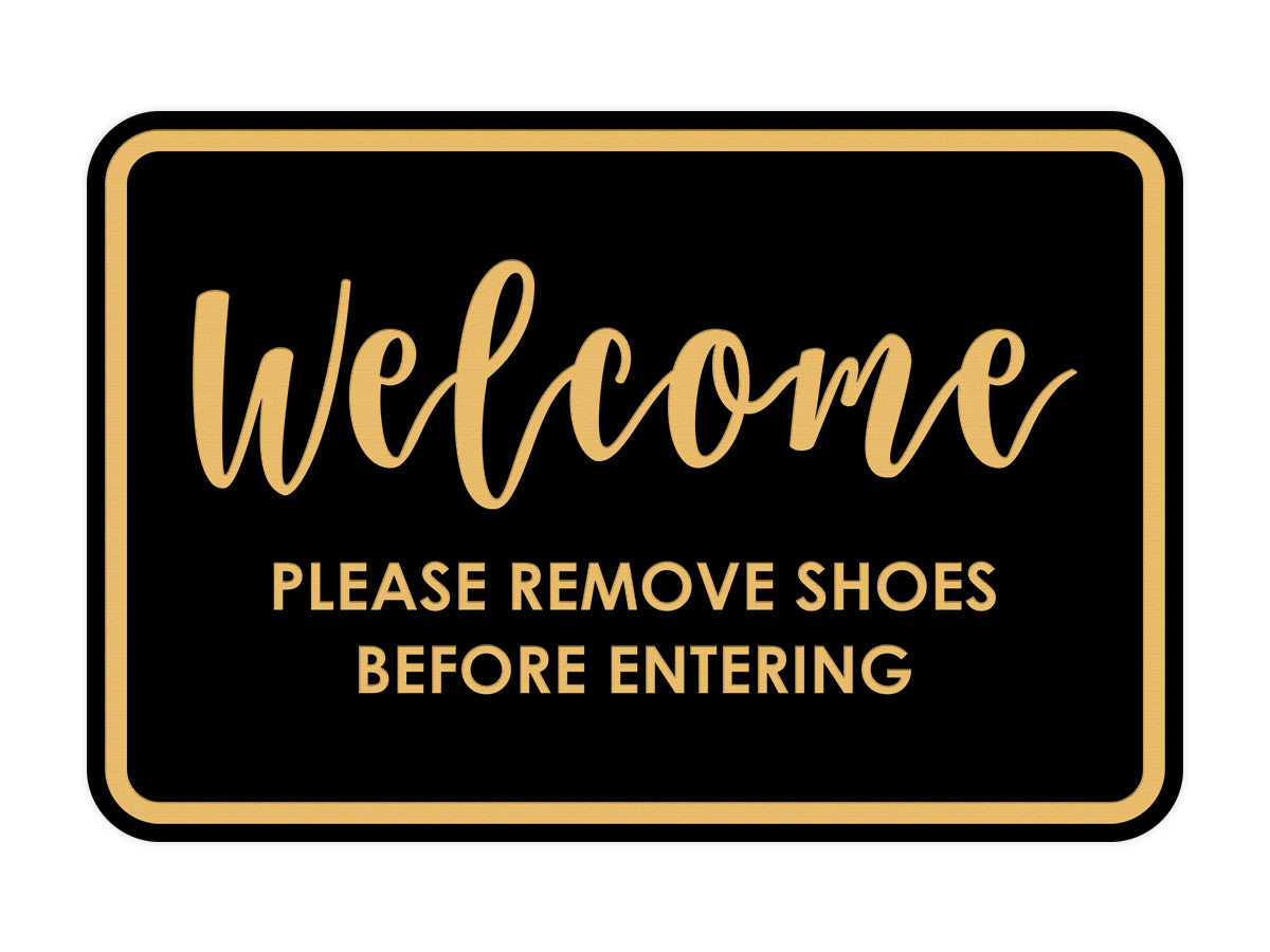 Signs ByLITA Classic Framed Welcome please remove shoes before entering