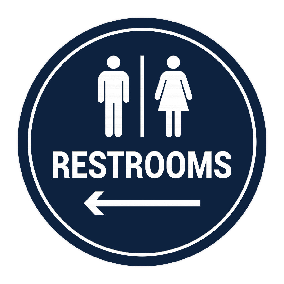 Signs ByLITA Circle Restrooms Left Arrow Sign