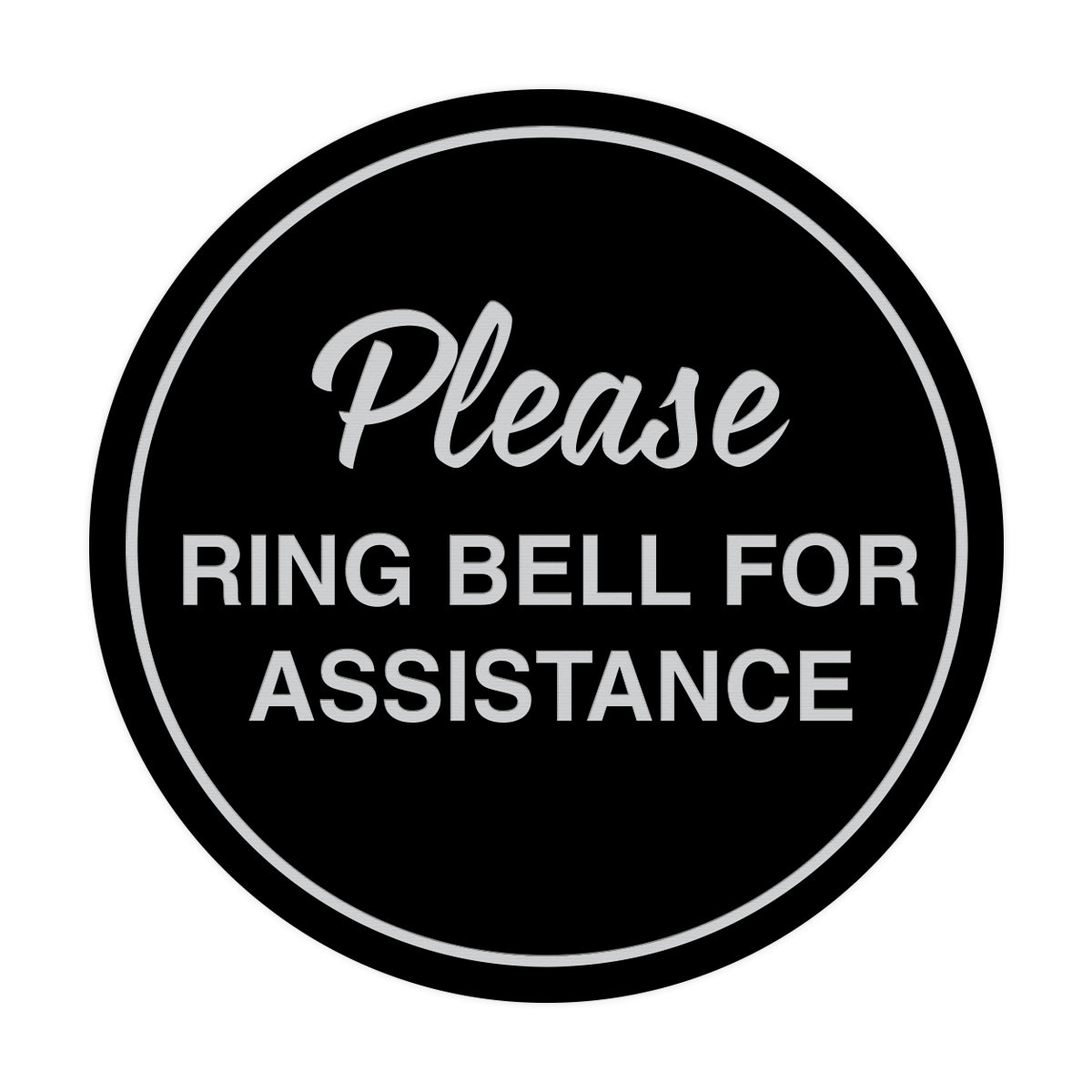 Signs ByLITA Circle Please Ring Bell For Assistance Sign