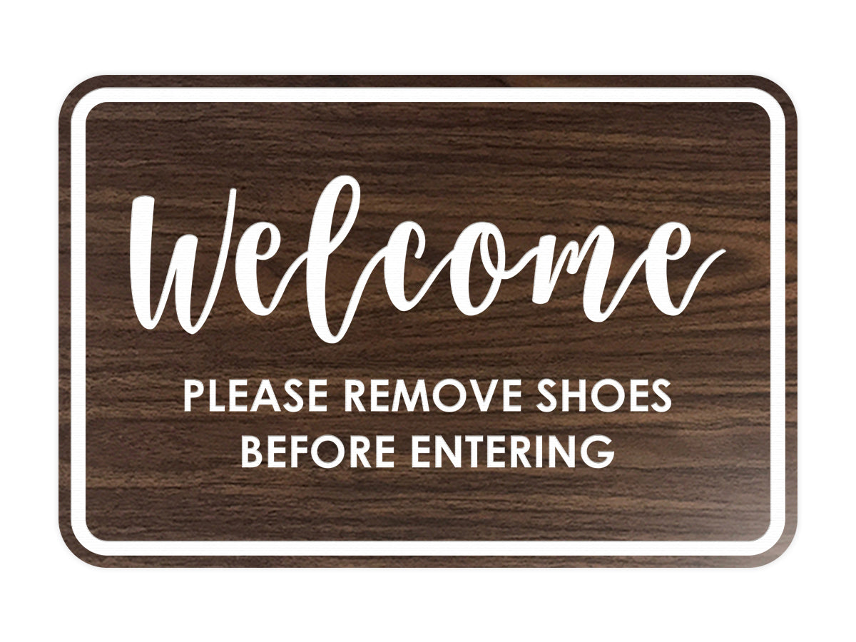Signs ByLITA Classic Framed Welcome please remove shoes before entering