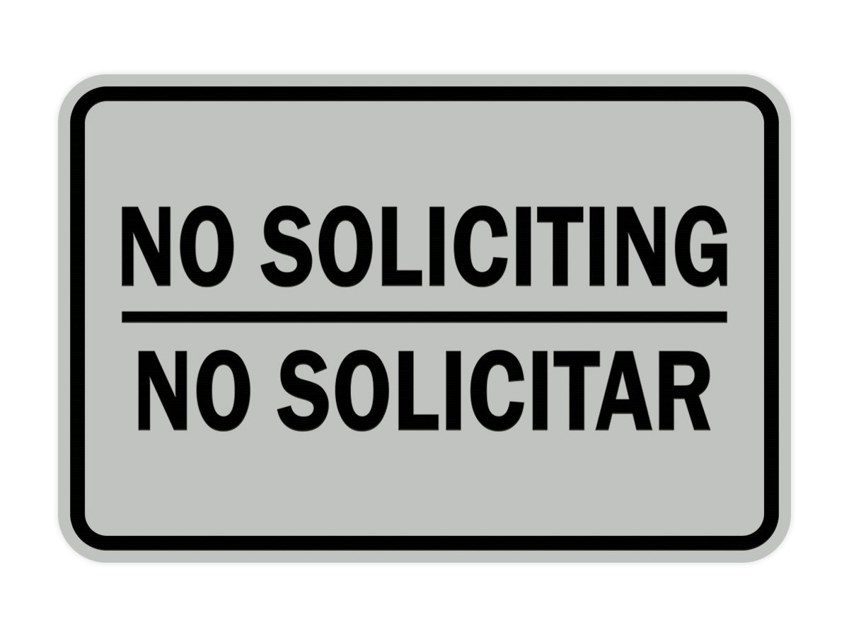 Signs ByLITA Classic Framed No Soliciting No Solicitar Sign