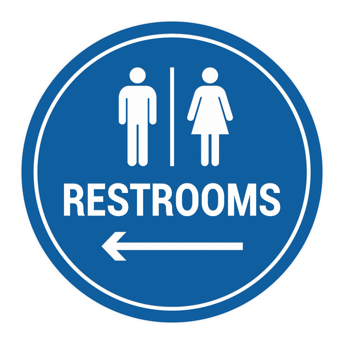 Signs ByLITA Circle Restrooms Left Arrow Sign