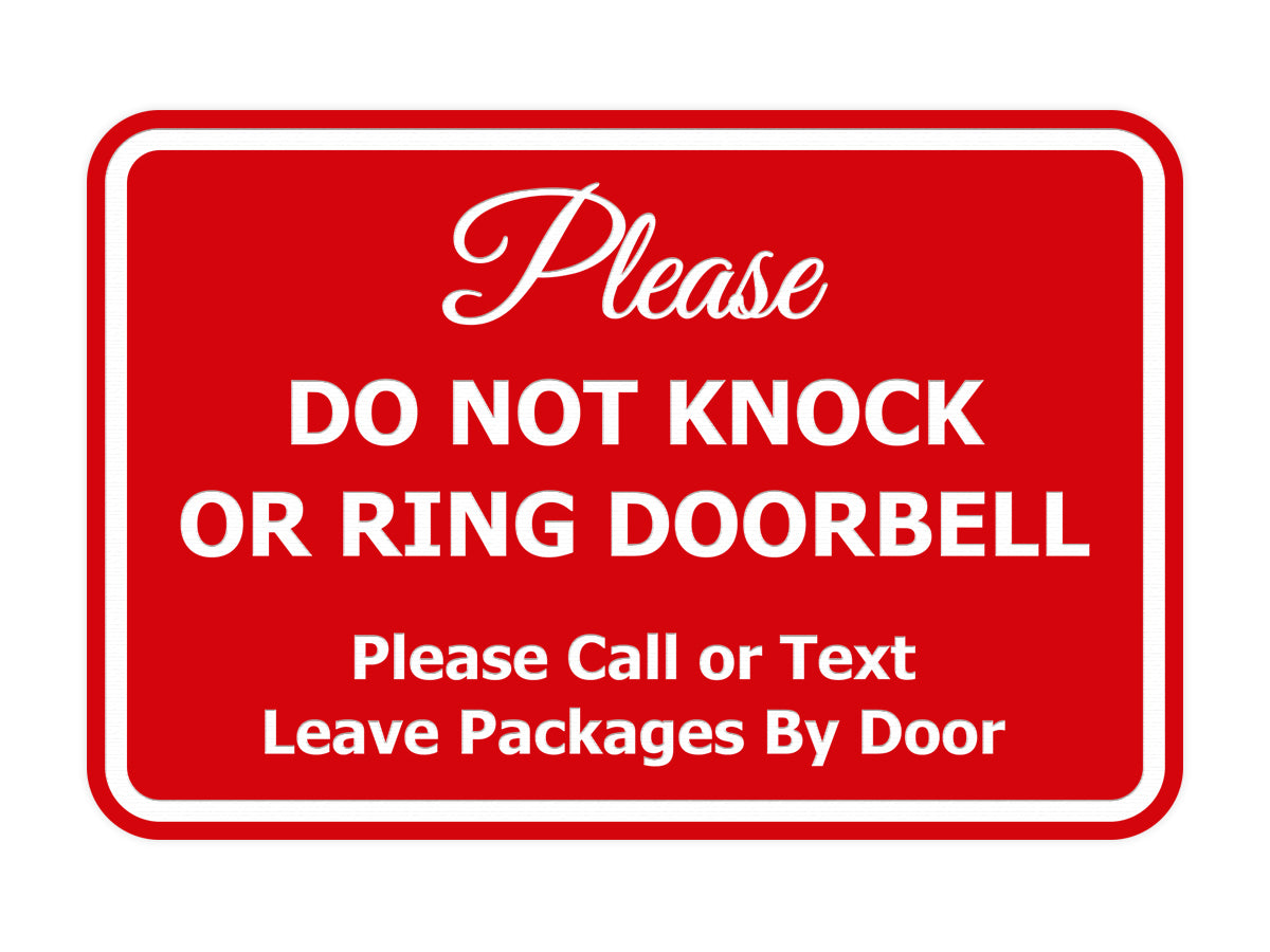 Signs ByLITA Classic Framed DO NOT KNOCK OR RING DOORBELL