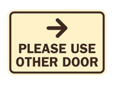 Signs ByLITA Classic Framed Please Use Other Door Right Arrow Sign