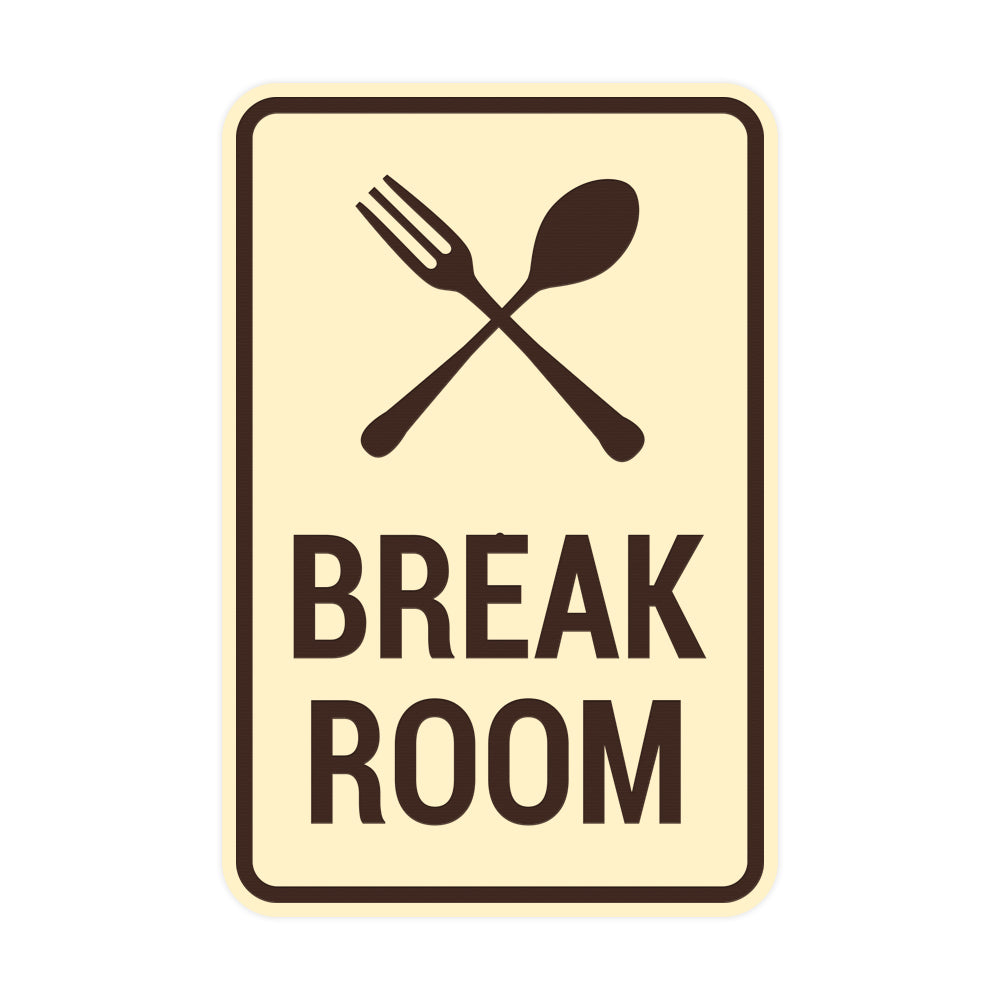 Portrait Round Break Room Sign
