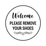 Signs ByLITA Circle Welcome Please Remove Your Shoes Sign