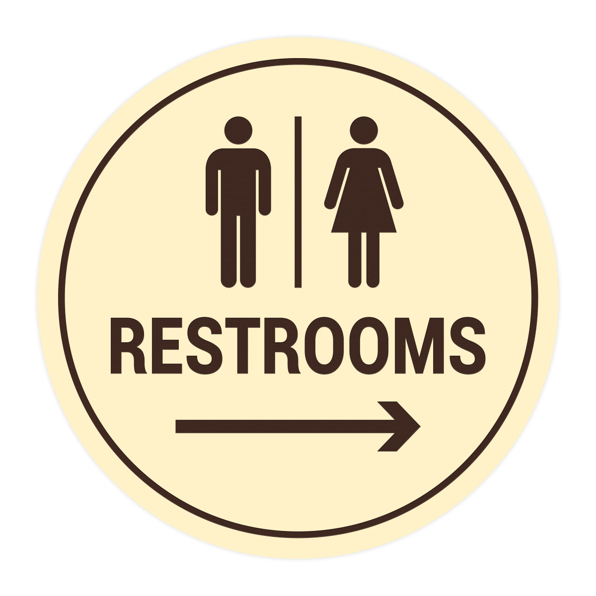 Signs ByLITA Circle Restrooms Right Arrow Sign