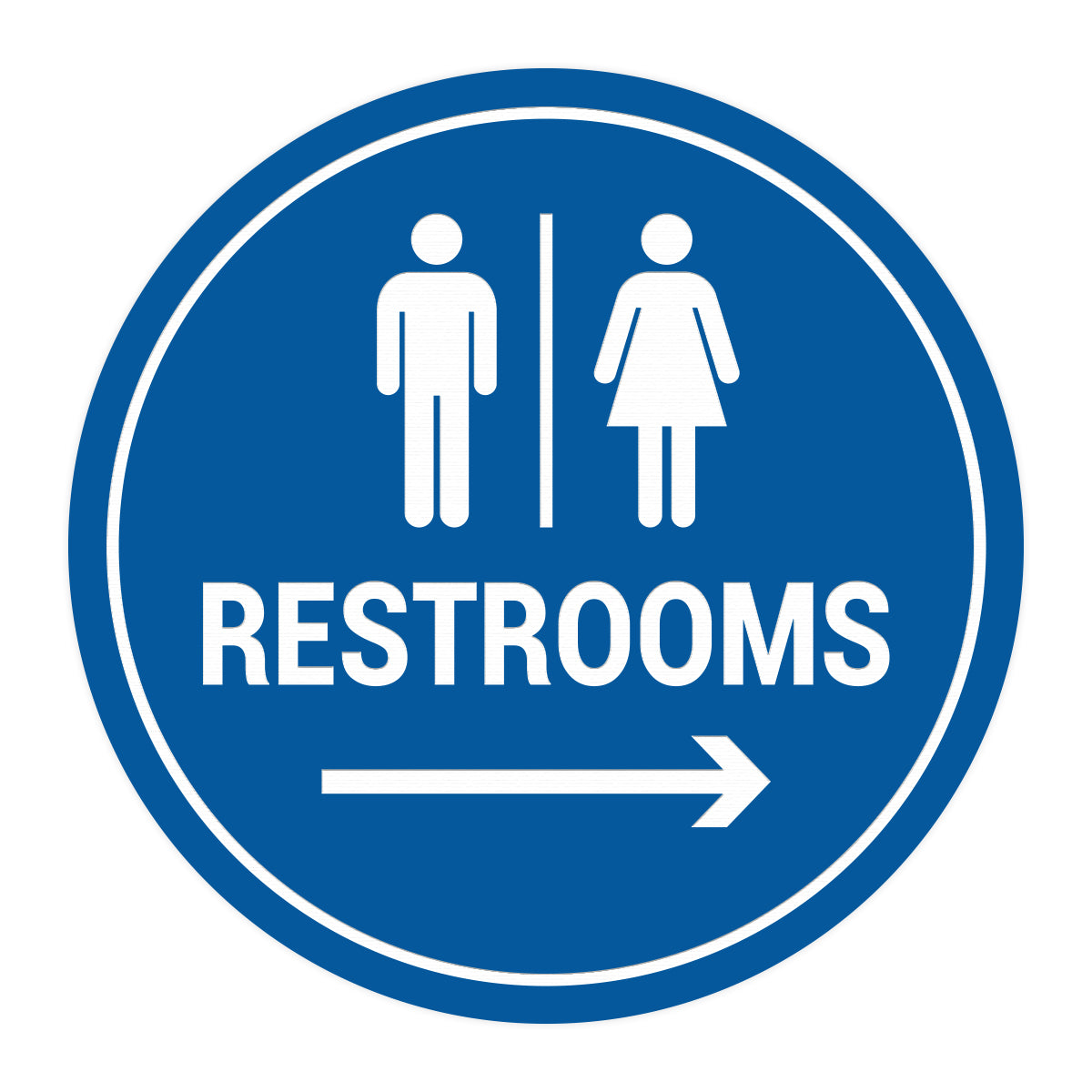 Signs ByLITA Circle Restrooms Right Arrow Sign