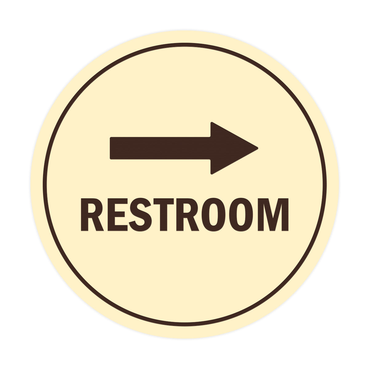 Signs ByLITA Circle Restroom Right Arrow Sign