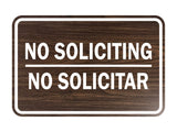 Signs ByLITA Classic Framed No Soliciting No Solicitar Sign