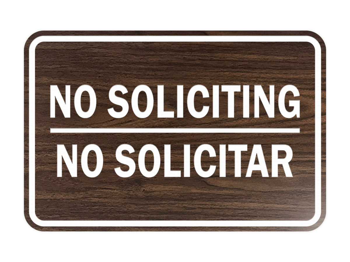 Signs ByLITA Classic Framed No Soliciting No Solicitar Sign