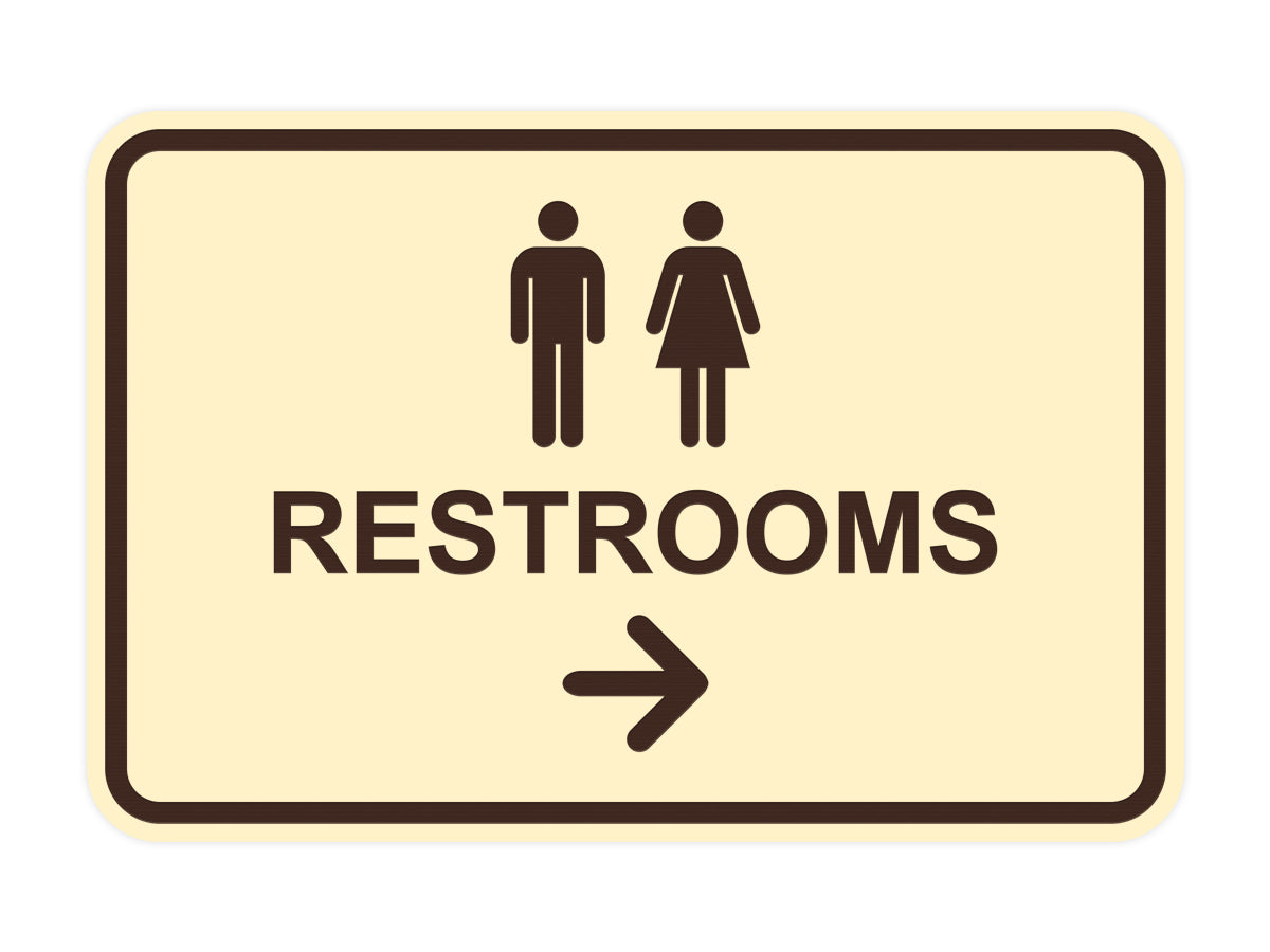 Signs ByLITA Classic Framed Restrooms Right Arrow Sign